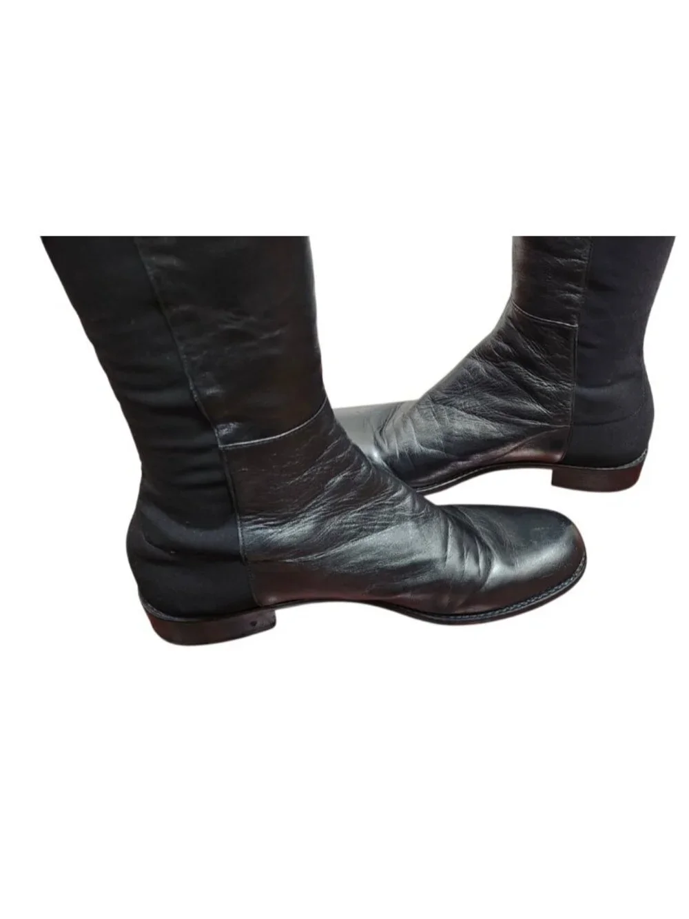 Stuart Weitzman 5050 Over The Knee Boots Black Leather Stretch Back Size 8 M